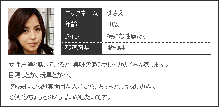 30歳 特殊な性癖有り 愛知県